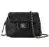Mini Square Double Pouch Crossbody, &pound;2,400, Handbags, Black, Leather, Front view